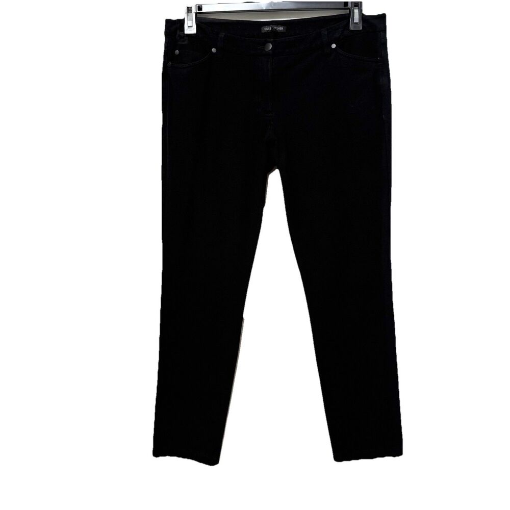Eileen Fisher Black Stretch Pants Women’s Size 12 Slim Straight Zip Fly